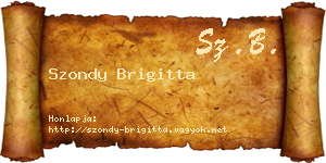 Szondy Brigitta névjegykártya
